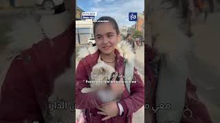 Palestinian girl in Gaza rescues her cat from “Israeli” shelling [upl. by Drona]