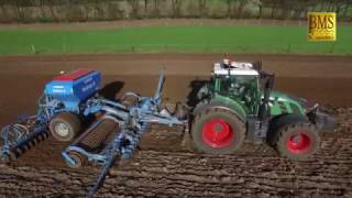 Sommergerste drillensäen  Fendt 724 mit 6 m LEMKEN Solitair 9 Sämaschine  Bioanbau [upl. by Annoda]