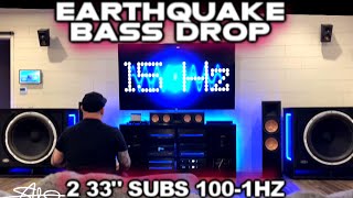 House Quake from 2 33quot Subs  Crazy Home theater system Dropping BASS [upl. by Siobhan927]