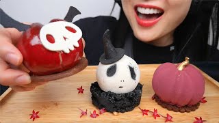 HALLOWEEN MOUSSE CAKE ASMR EATING SOUNDS NO TALKING  SASASMR [upl. by Leima]