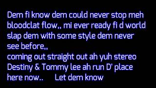 Tommy lee amp Destiny the baddest Lyrics [upl. by Adnoyek]