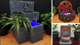 Top 3 Beautiful Home Made Tabletop Water Fountains  Amazing DIY Waterfall Fountain Using Styrofoam [upl. by Allmon830]