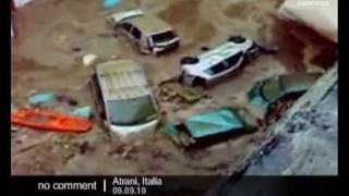 Mudslide hits village on Italys Amalfi Coast [upl. by Ahsya]