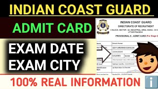 INDIAN COAST GUARD GD EXAM DATE amp CITY KAB AAYEGA 🗣️ ADMIT CARD DOWNLOAD KAB SE HOGA BY ANAND SIR 🎉 [upl. by Angelia958]