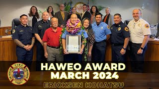 ðŸŽ–ï¸Haweo Award  Ericksen Kohatsu [upl. by Ennaear933]