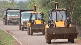 JCB 3dx Backhoe Fully Loading Mud in Tata 2518 Ex Truck and Tata Truck [upl. by Lehcer]