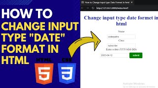 HOW TO CHANGE INPUT TYPE DATE FORMAT TO YYYYMMDD In Html css javascript [upl. by Kristofor]