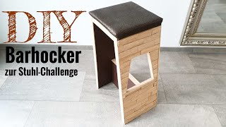 DIY Barhocker aus Eichenholz selber bauen  Mein Beitrag zur Lets Bastel Challenge [upl. by Annayak]