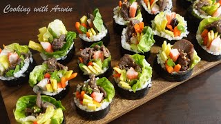 Tasty Bulgogi Kimbap Bites 불고기 김밥  Easy and Delicious [upl. by Eimmelc406]