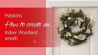 How to make a contemporary woodland indoor Christmas wreath [upl. by Auston356]