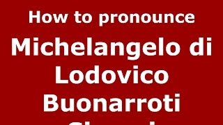 How to pronounce Michelangelo di Lodovico Buonarroti Simoni ItalianItaly  PronounceNamescom [upl. by Gelman]