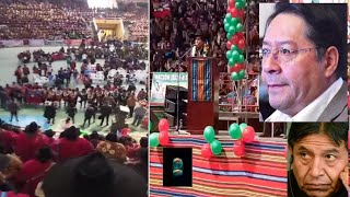 Así abuchearon a Luis Arce y David en el congreso de Tupac Katari de La Paz [upl. by Aiceila940]