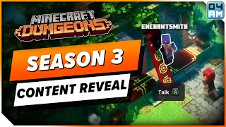 Minecraft Dungeons NEW Season 3 Features  Enchantsmith Tower amp Free Mission Reveal [upl. by Phenica]