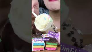 KimampLiz ASMR Starbucks chocolate rainbow cake pops mukbang bites only shorts viralvideo fyp new [upl. by Bultman790]