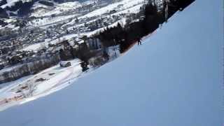 Kitzbühel Piste Streif Piste 21 mit Mausefalle und Steilhang [upl. by Eneri]