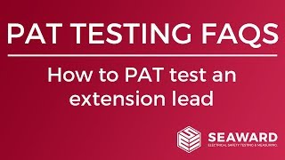 How to PAT test an extension lead  Seaward [upl. by Aihsoek]