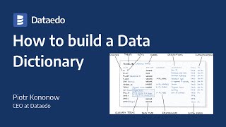 How to Build a Data Dictionary [upl. by Tullusus]