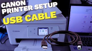 How To Connect Canon TS7750i To Computer PC Laptop With USB CABLE and Print Test Page [upl. by Adnuahsal531]