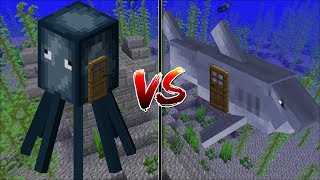 Minecraft SQUID HOUSE VS SHARK HOUSE  MAKE YOUR OWN HOUSE IN MINECRAFT  Minecraft Mods [upl. by Atinaj]