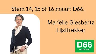 Mariëlle Giesbertz Lijsttrekker D66 Veldhoven [upl. by Marinna]