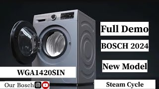 Bosch WGA1420SIN Full Demo ★ Bosch New Steam Model Washing Machine ★ How To Use Bosch Machine short [upl. by Gambrell]