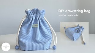 DIY drawstring bag How to make a drawstring bag [upl. by Nnylav]