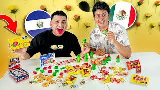 PROBANDO DULCES MEXICANOS EXTRA PICANTES con UN MEXICANO en EL SALVADOR🇸🇻🇲🇽 [upl. by Ahsimal546]