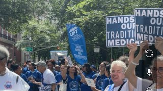 Labor Day Parade Protest with UFT Retirees SECOND MARCH [upl. by Ealasaid]