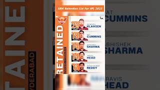 SRH Retained Players 2025  IPL Retention List 2025 srh ipl iplretention2025 ipl2025 [upl. by Inafetse]