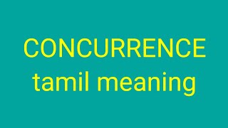 CONCURRENCE tamil meaningsasikumar [upl. by Oilut]