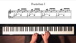 Bach Prelude and Fugue No1 Well Tempered Clavier Book 1 with Harmonic Pedal [upl. by Avid]