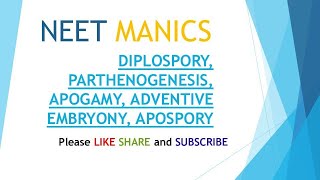 DIPLOSPORYPARTHENOGENESISAPOGAMYADVENTIVE EMBRYONYAPOSPORY [upl. by Norvin866]