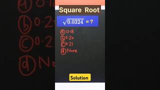 Decimal Square Root Solution maths shotrs ytshorts mathproblem [upl. by Gurolinick]