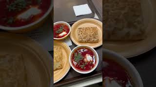 russia Russian cuisine borscht and pancakeslunch for two for  9 [upl. by Demah]