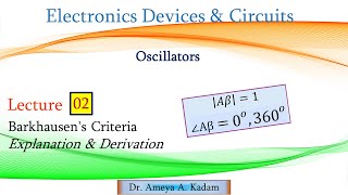 Oscillator 02 Barkhausens Criteria Explanation amp Derivation [upl. by Dysart]