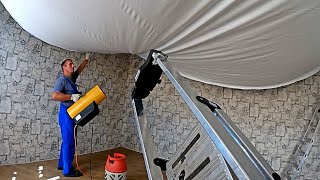 DIY stretch ceiling trainingthe  whole process of stretching the canvas from A to Z [upl. by Cleave378]