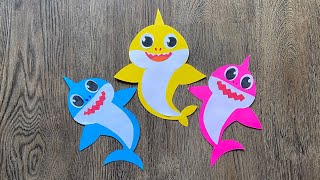 Baby Shark Paper Craft  shark With Paper  Baby Shark Birthday DIYs  Baby Shark Party Ideas [upl. by Feldstein]