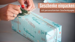 Geschenke einpacken  personalisiertes Geschenkpapier zu Weihnachten [upl. by Fiora986]