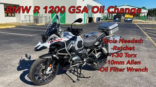 How to Oil Change on a BMW R1200 GS Adventure GSGSA 20142018 LC [upl. by Yanaton]