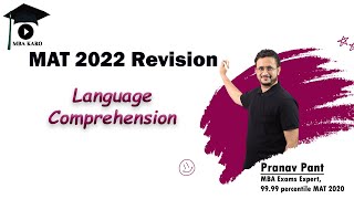 MAT 2022 Revision  Language Comprehension  Tricks and Tips to Solve Fast  MBA Karo [upl. by Alonzo310]