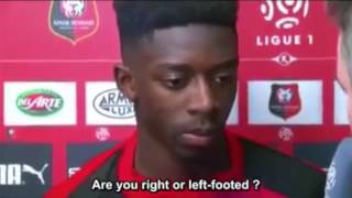 Ousmane Dembele interviewed about his preferred foot FULL video [upl. by Kordula]