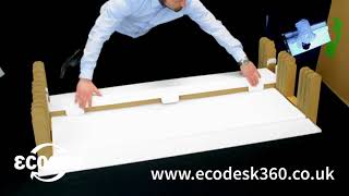 ECO360 cardboard office desk assembly instructions  3 minute video [upl. by Osicnarf]