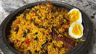 Concoction Jollof Rice With Palm Oil  30 Minutes Lunch Idea [upl. by Neelloc676]