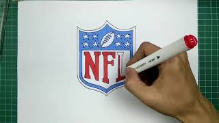 How to Draw NFL logo [upl. by Jamesy]