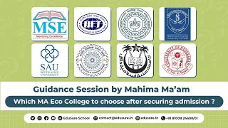 Which MA Eco College to choose after securing admission  Edusure Guides [upl. by Iana]