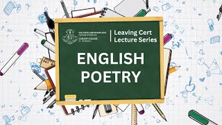 Leaving Cert Lecture Series English Poetry  Carlow College St Patricks [upl. by Pratt]