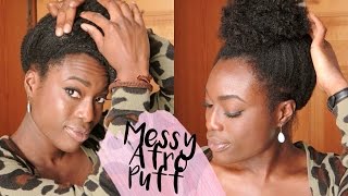 MESSY AFRO PUFF  simple coiffure quotidienne [upl. by Davine279]