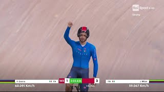 ORO E RECORD DEL MONDO FILIPPO GANNA  MONDIALI CICLISMO SU PISTA 2022 [upl. by Binnings]