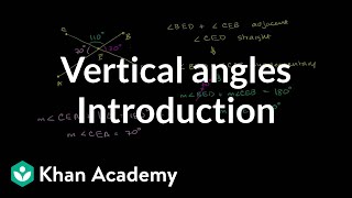 Introduction to vertical angles  Angles and intersecting lines  Geometry  Khan Academy [upl. by Ainoz709]