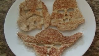 SassEsnacks ASMR Gluten Free Pancakes  Star Wars Character Molds  Eating Sounds [upl. by Undry]